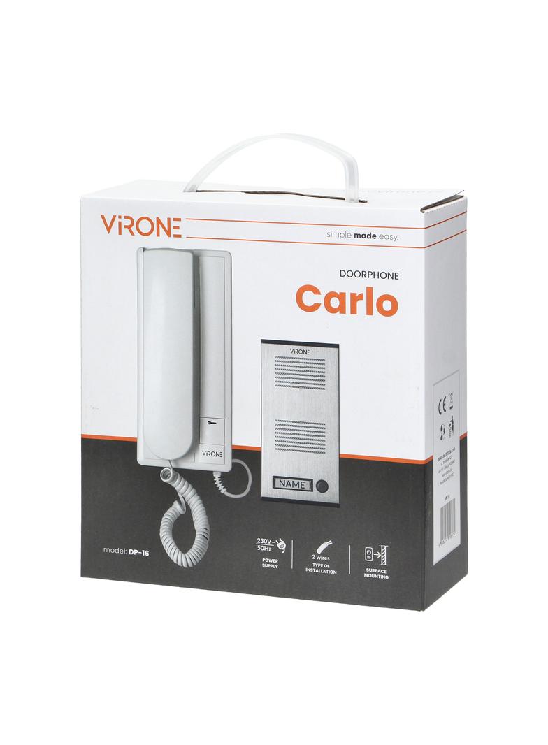 Zestaw domofonowy jednorodzinny natynkowy CARLO DP-16 ORNO