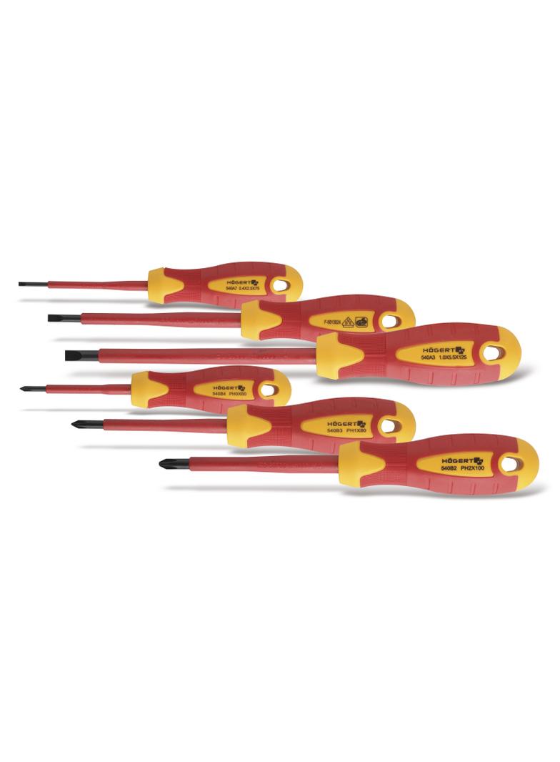 Wkrętaki - zestaw 6 szt., izolowane 1000 V, stal S2