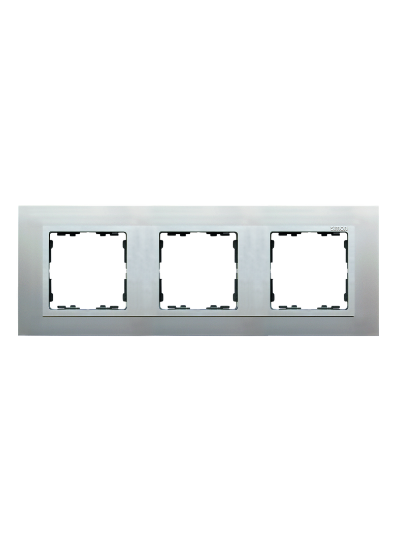 Simon 82 Nature Ramka 3-krotna Nature-metal Aluminium / pierścień aluminium mat 82937-33 KONTAKT