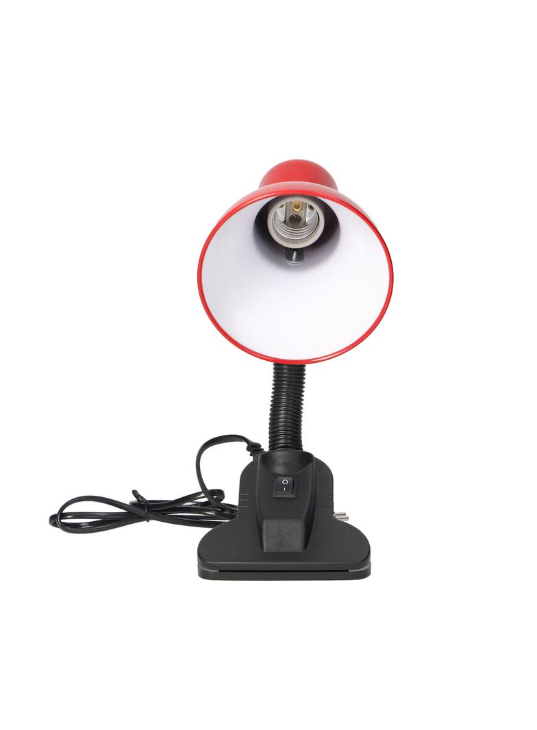 LATSA, lampa biurkowa z klipsem, 40W, E27, stal + tworzywo, czerwona DL-3/R ORNO