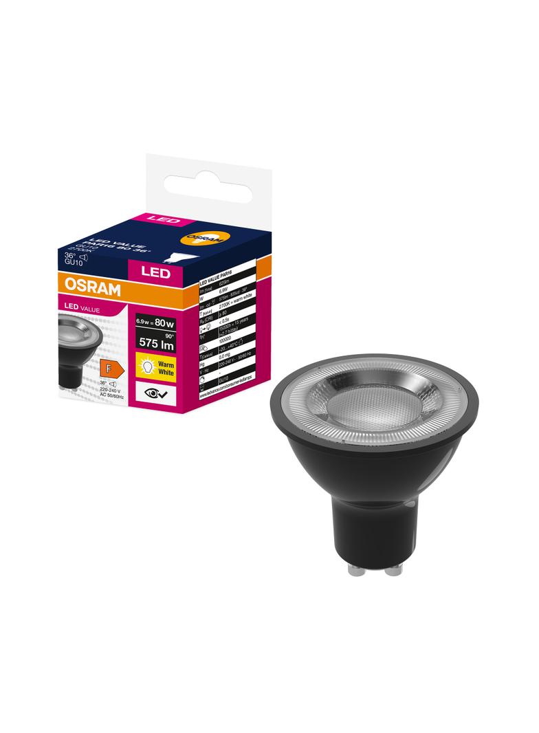 Lampa LED VALUE PAR16 80 36 6,9W/827 230 GU10 BK