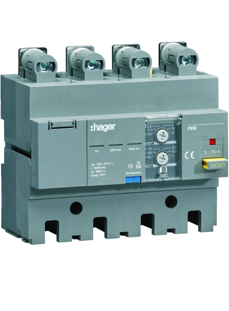 MCCB Blok RCD do P250 4P 160A Idn nastawny HBT160H HAGER
