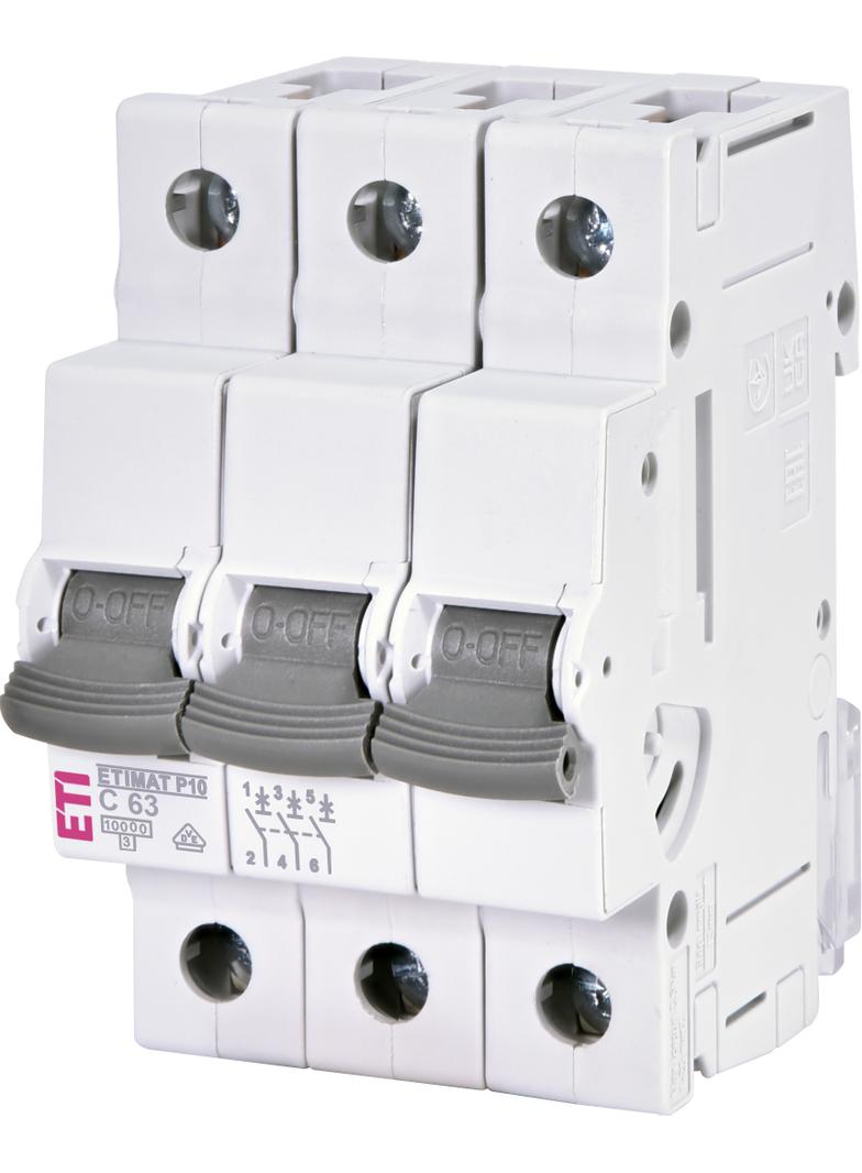 Wyłącznik nadprądowy MAT P10 3P C63A 001901336 ETI