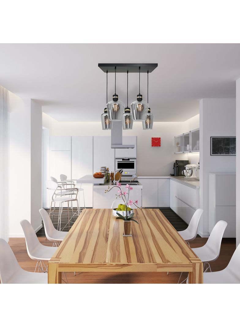 MILAGRO Lampa wisząca RICHMOND BLACK / GOLD 5xE27  Prostokąt