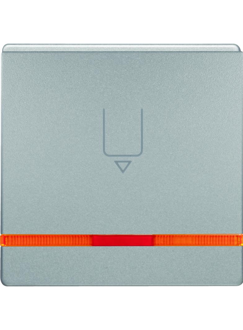 BERKER Q.x Nasadka do łącznika na kartę hotelową z nadrukiem i pomarańcz. soczewką aluminium aksamit