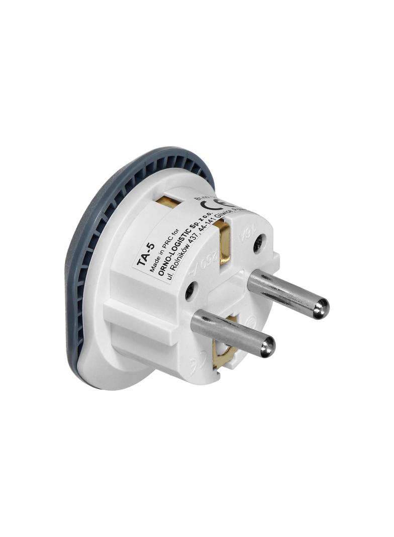 Adapter podróżny - Go to Europe, 230V/13A, uniwersalne gniazdo, wtyczka Uni-Schuko, szary TA-5 ORNO