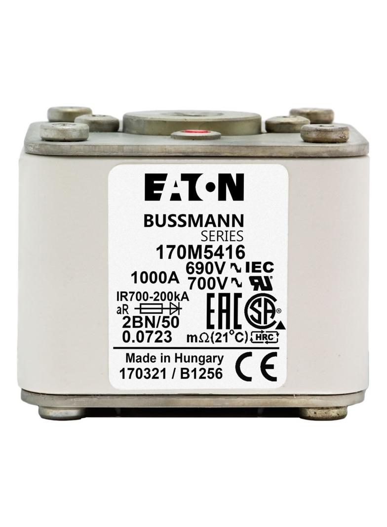 FUSE 1000A 690V 2BN/50 AR UC Wkładka szybka 1000A AC 690V rozmiar 2 61x77x51 mm aR IEC UL, 170M5416