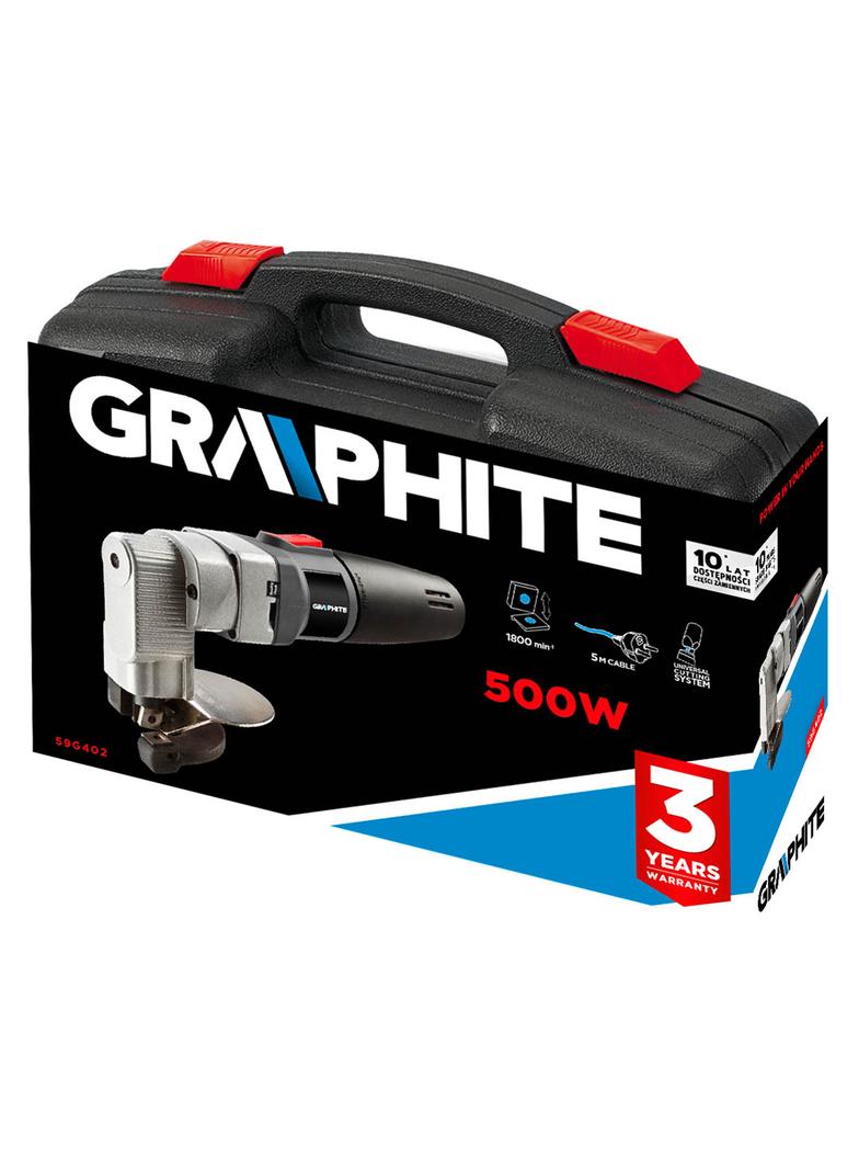 Nożyce do blachy prostej 500W, walizka