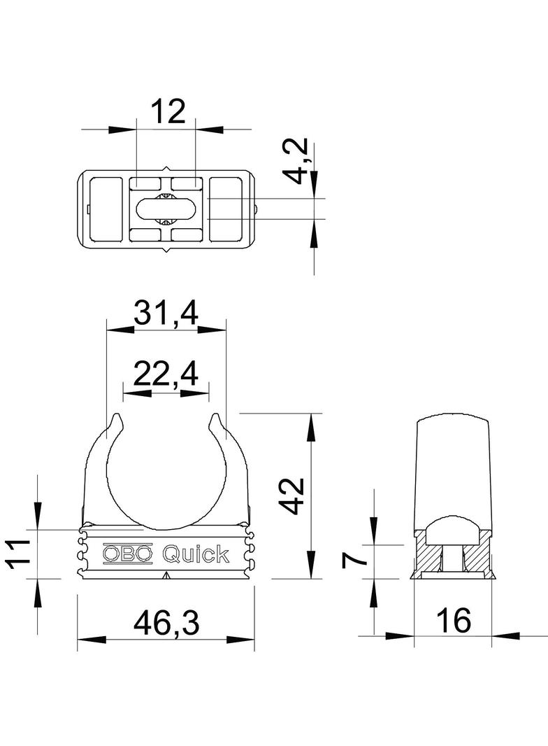 2955/M32, UCHWYT OBO QUICK M32