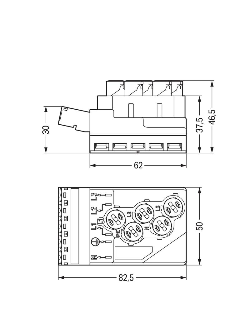 WINSTA IDC moduł zasilający 5-torowy czarny