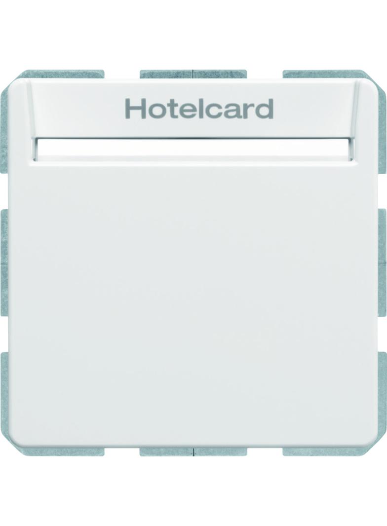 BERKER Q.x Łącznik przekaźnikowy na kartę hotelową biały aksamit 16406099 HAGER