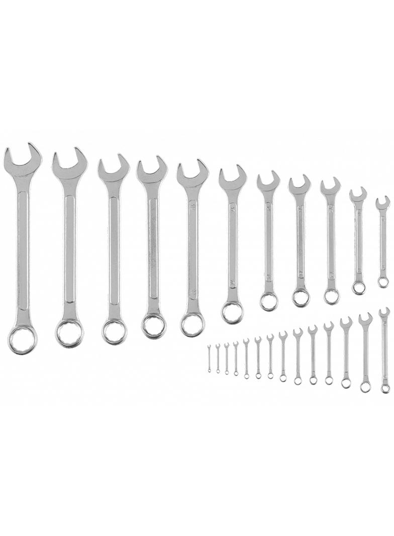 Klucze płasko-oczkowe 6-32 mm, zestaw 25 szt.