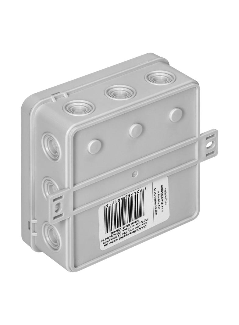 Puszka n/t CLICK IP54 12 przepustów kablowych 100x100x41mm szary OR-JB-13804/G ORNO
