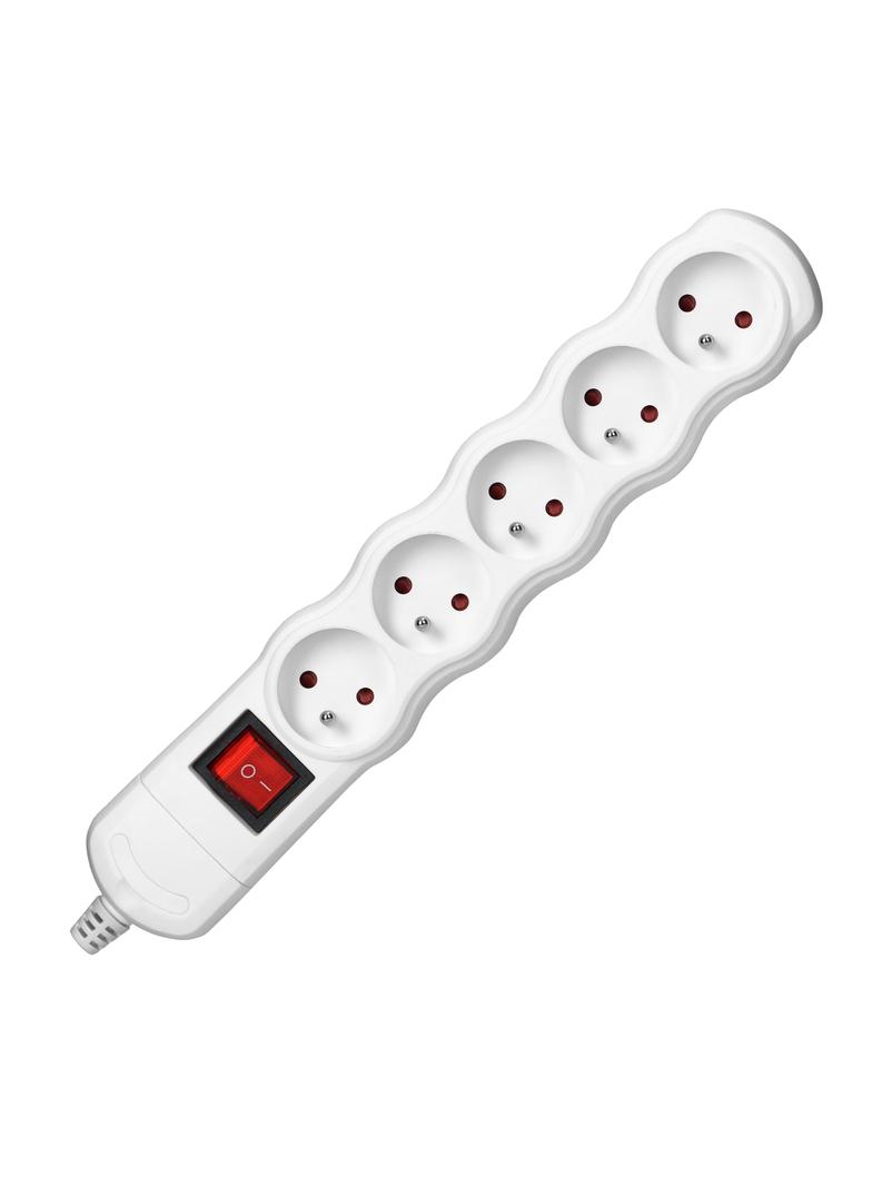 Rozgałęźnik wielogniazdowy 5x2P+Z z wyłącznikiem, biały OR-AE-13267/W ORNO