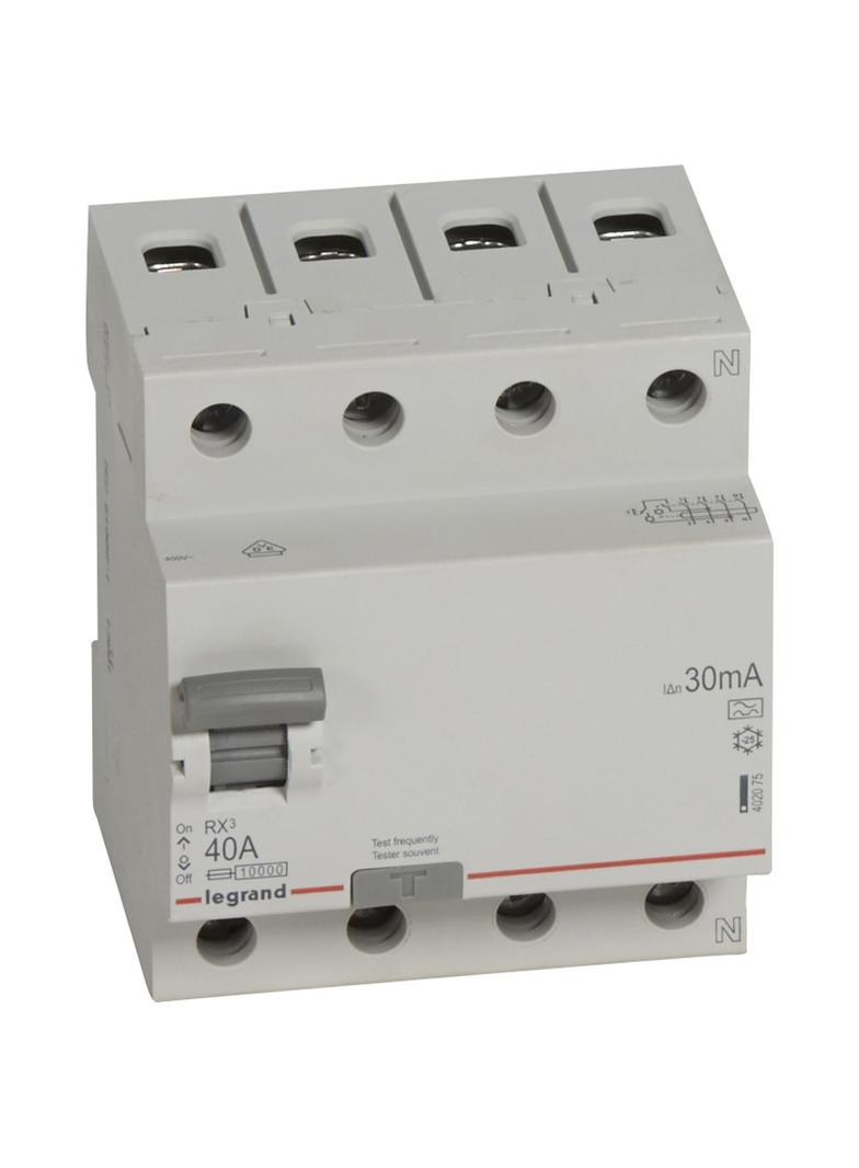 Wyłącznik różnicowoprądowy RX3 4P 40A 30mA typ A 402075 LEGRAND