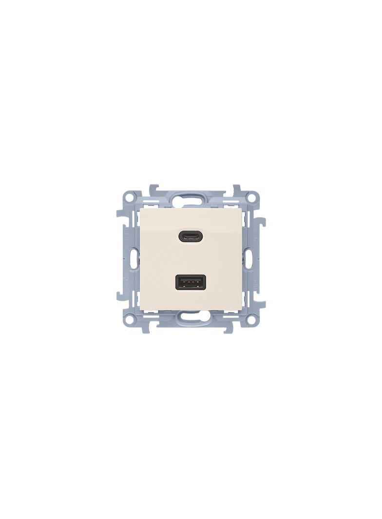 "Simon 10 WC-EC2CAXXX-01-41x Ładowarka 2xUSB CA (moduł), ?3.1 A QUICK CHARGE, 5V DC, 230V