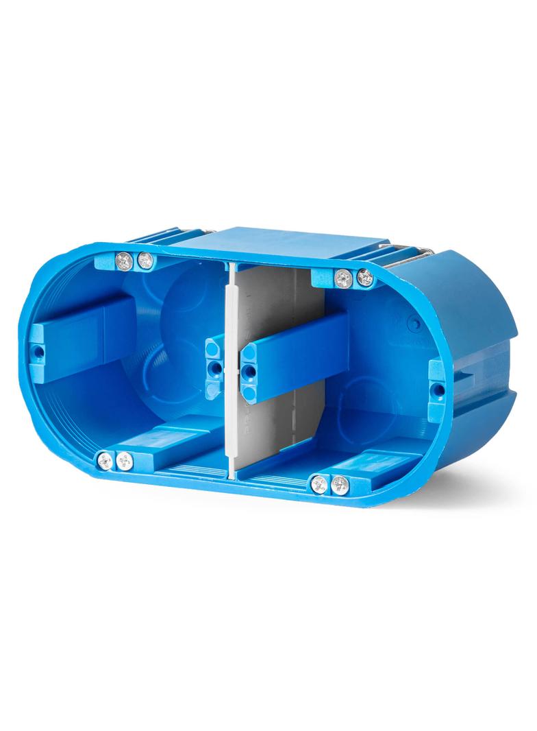 P2x60D , Puszka instalacyjna do pustych ścian Multibox2 - dwupolowa O 2x60, głęboka, niebieski
