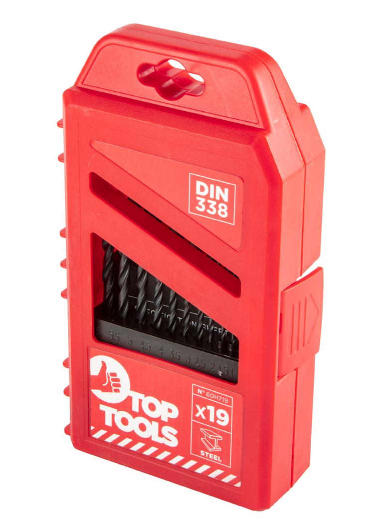 Wiertła do metalu HSS, 1.0-10.0 mm, zestaw 19 szt.
