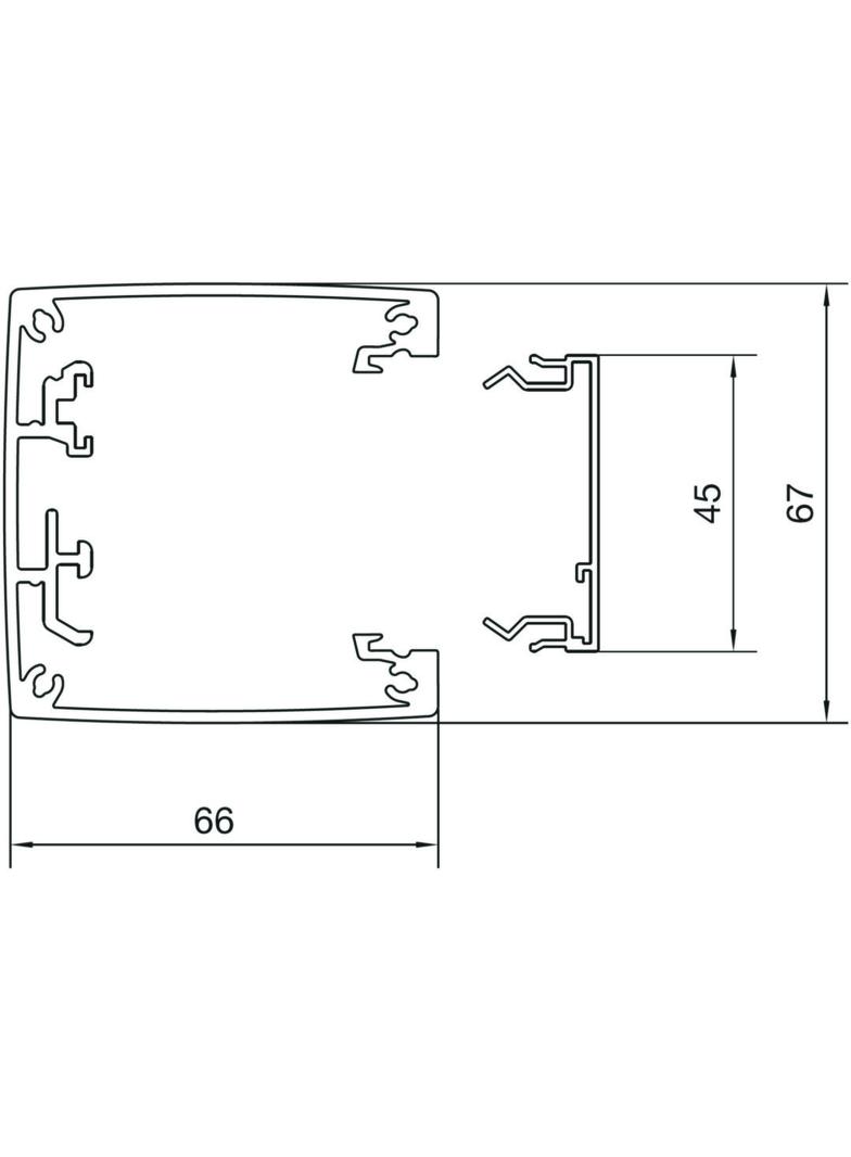 tehalit.DA200 Minikolumna jednostronna DA200-45 H=650mm aluminium DAP45700ELN HAGER