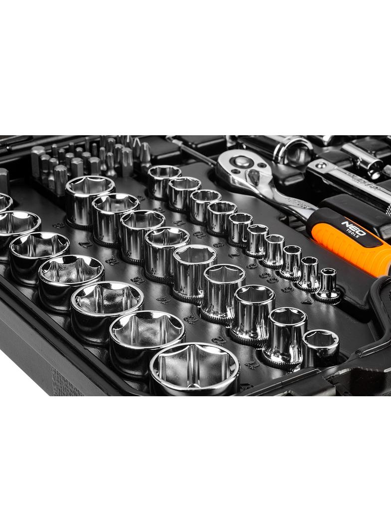 Klucze nasadowe 1/2", 1/4", zestaw 73 szt., CrV