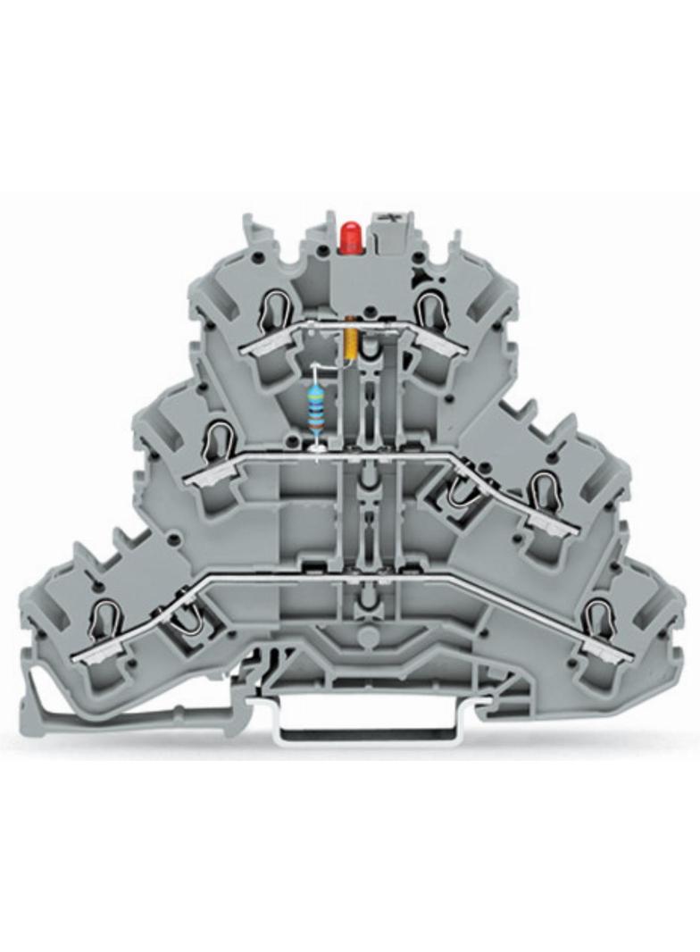 TOPJOBS złączka 3-piętrowa 2,5 mm2 diodowa szara