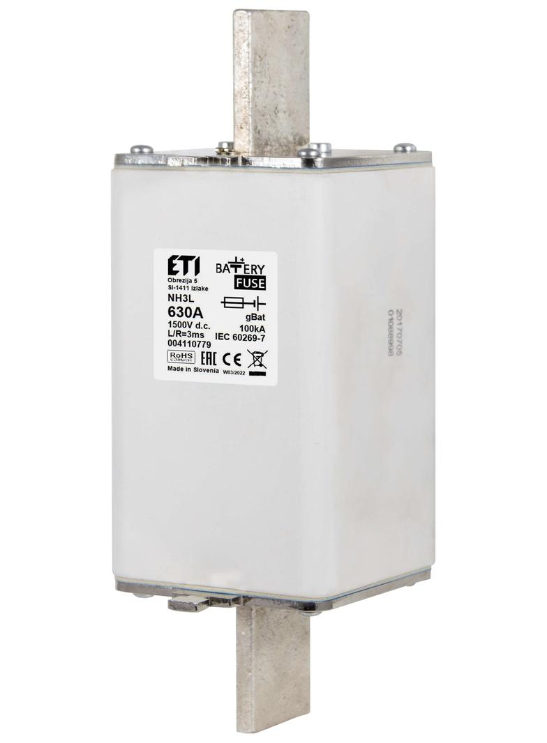 Wkładka topikowa NH do ochrony akumulatorów, magazynów energii DC NH3L gBat 350A 1500V DC 004110678 ETI