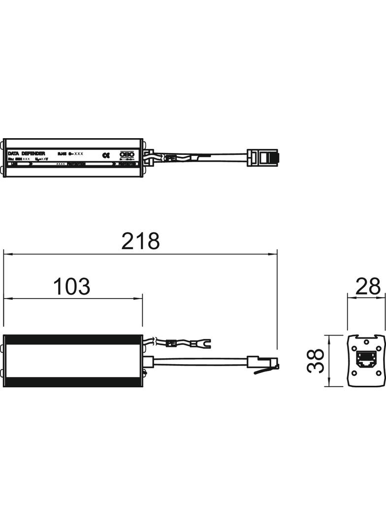 RJ45 S-E100 4-F Ogranicznik RJ45 ochr.dokładna