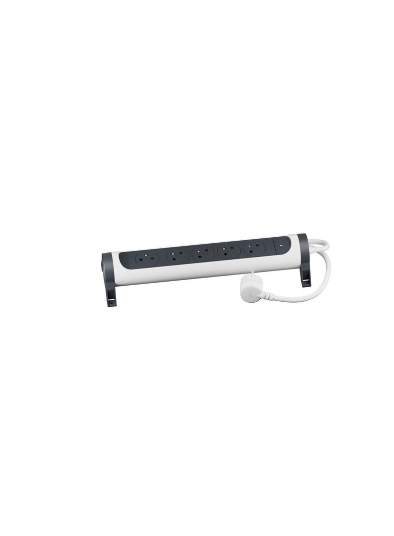 PRZEDŁUŻACZ PREMIUM, OBROTOWY, 5X2P+Z, Z PRZEWODEM 3.0 METRA 3X1.5 MM2 - BIAŁY/GRAFITOWY, Legrand