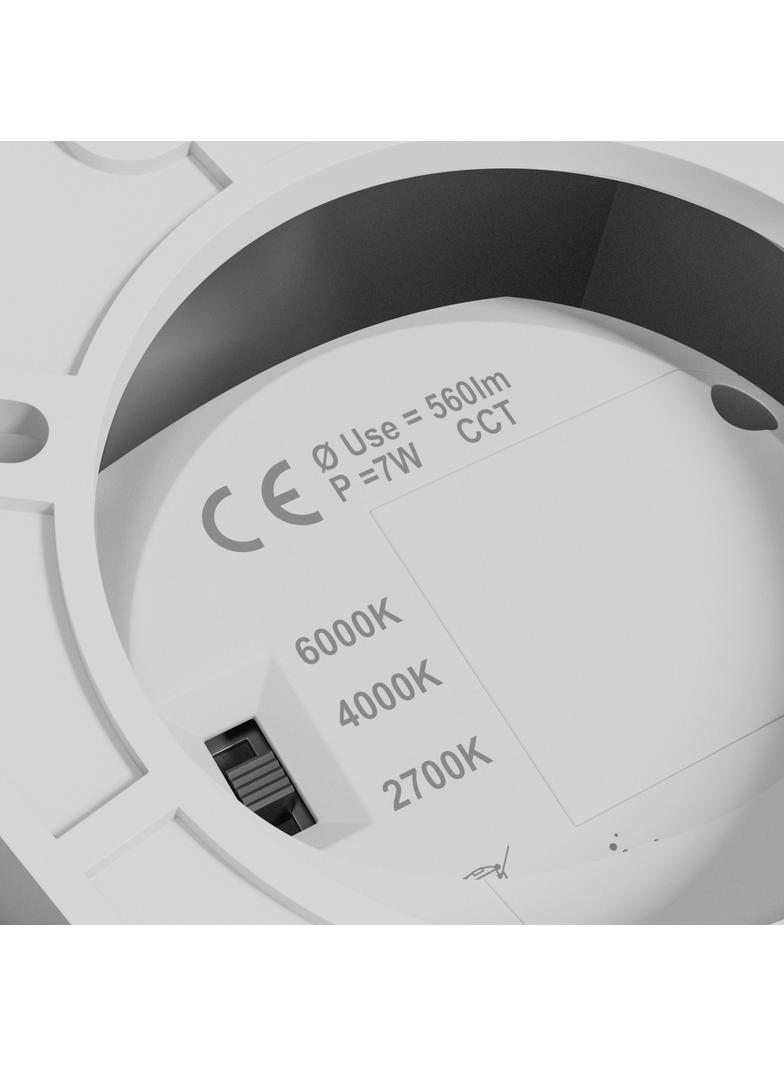 CHLOE COMPLETE NATYNKOWA 7W CCT 230V 45ST IP20 UGR<19 FI90X100MM BIAŁY OKRĄGŁA