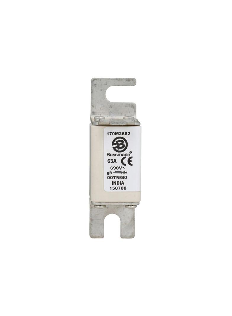 63A 690V gR 00TN/80 TYPE T IND. FUSE Wkładka szybka 63A AC 690V DIN 00 30x67x100 mm gR D 170M2662 EA