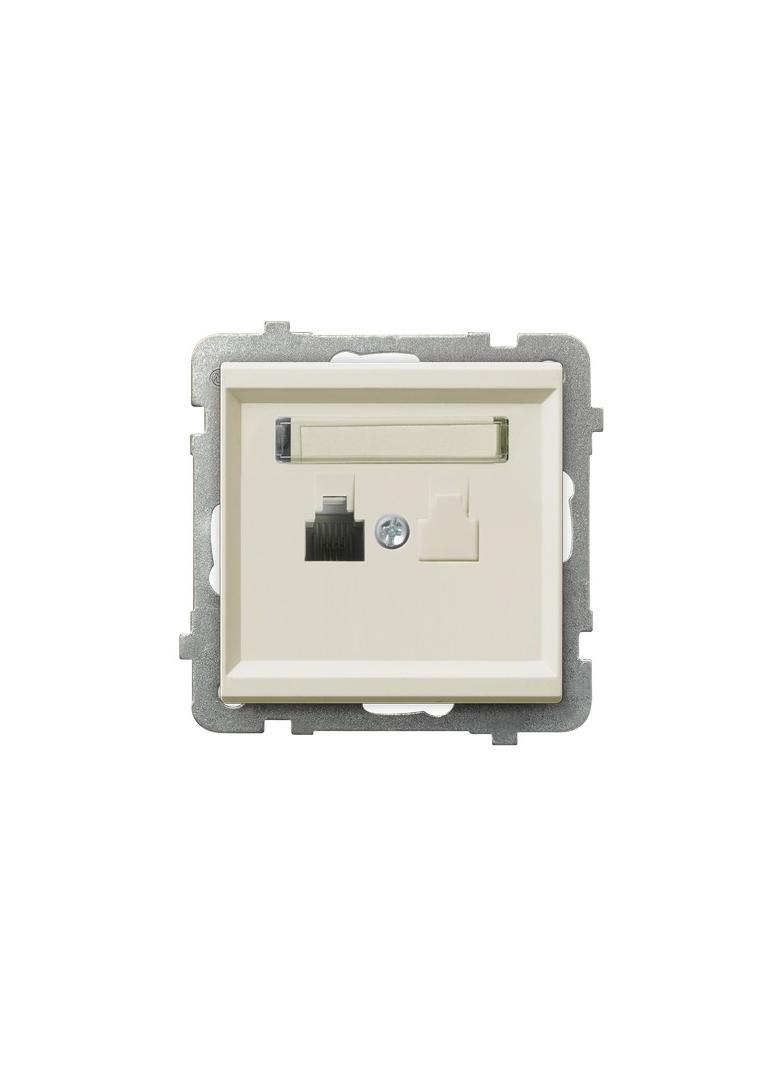 SONATA Gniazdo telefoniczne pojedyncze - kolor ecru