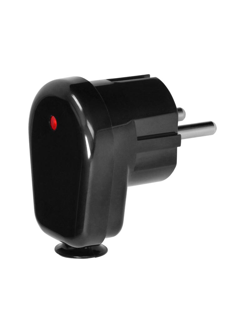 Wtyczka kątowa Uni-Schuko, 2P+Z , 16A, Czarna