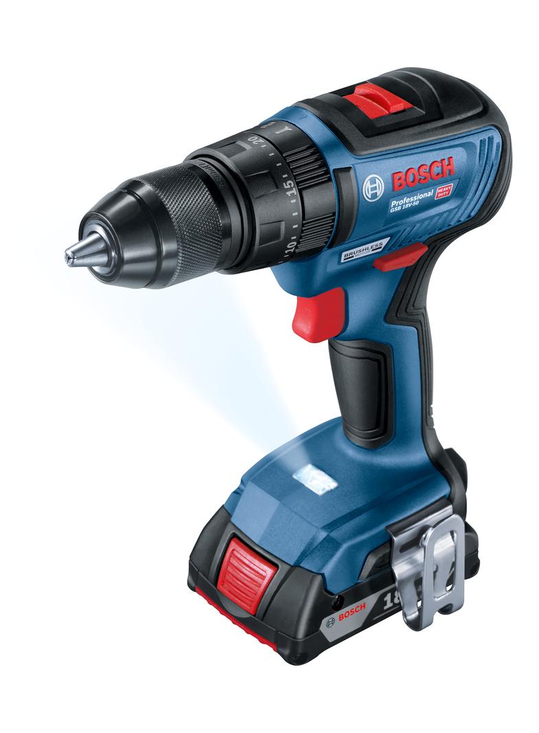 Wiertarko-wkrętarka udarowa GSB 18V-50 (2x2,0 Ah+GAL18V-20), L-case