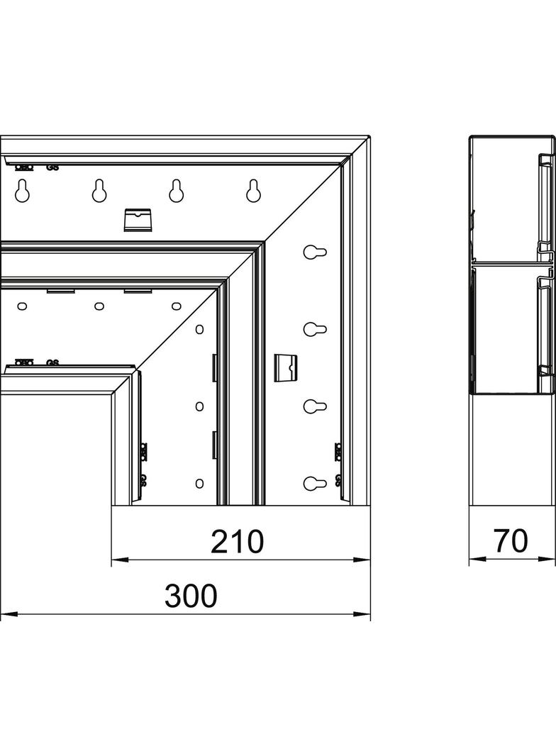 GS-DFF70210RW, Naroże płaskie 70X210 CZ.B.