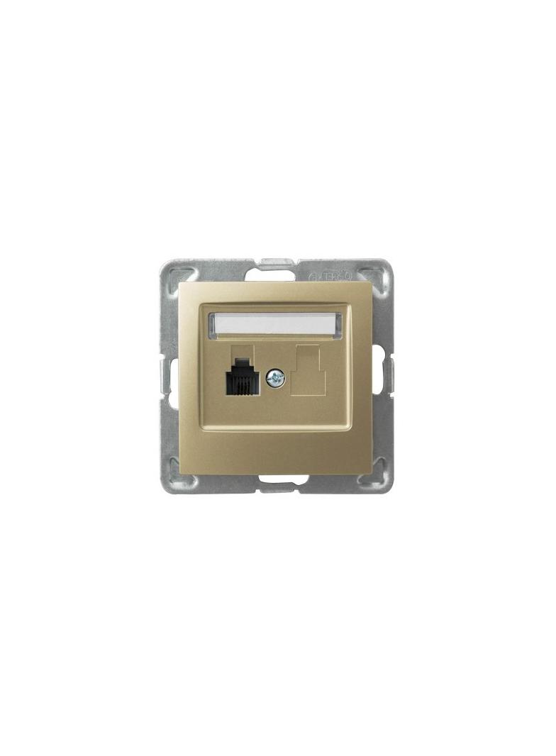 IMPRESJA Gniazdo telefoniczne pojedyncze - kolor złoty metalik