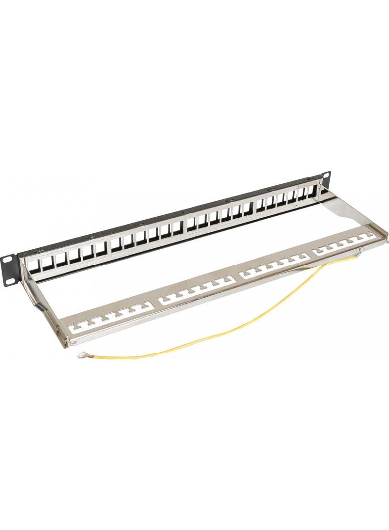 Panel niewyposażony 19" 1U 24 porty, czarny