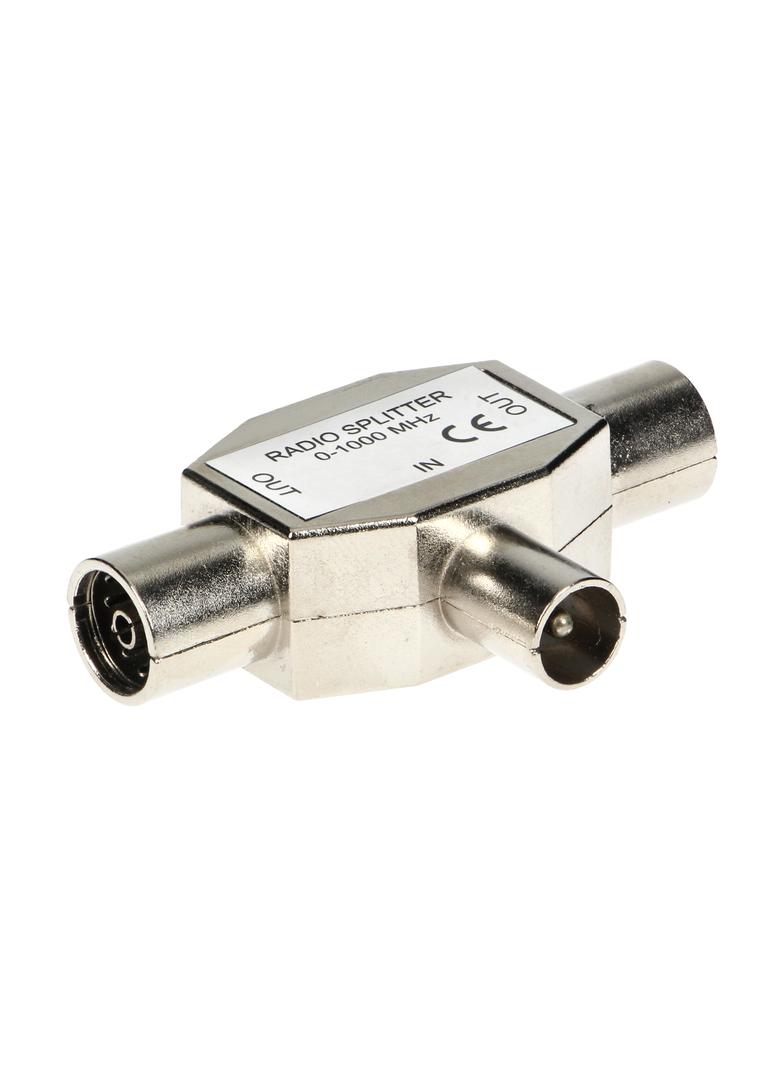 Złącze trójnik TV wtyk.-2xgniazdo.metal