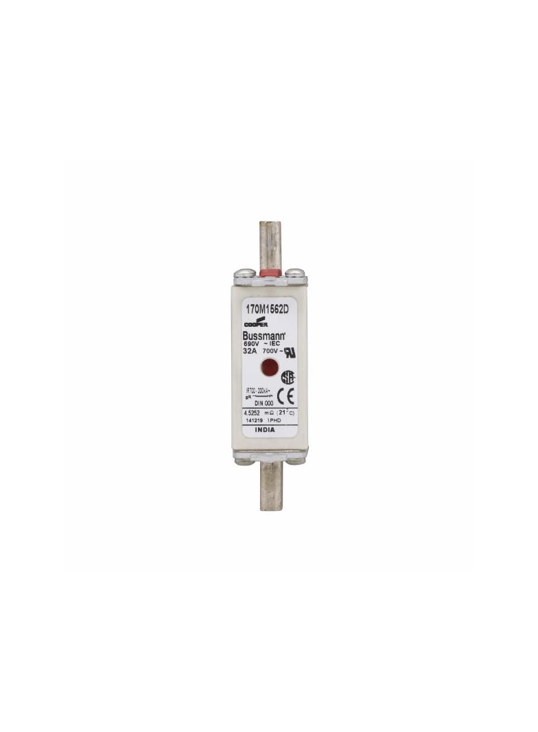 FUSE 32A 690V gR DIN 000 HSDNH Wkładka szybka 32A 690V gR DIN 000 podwójny wskaźnik 170M1562D EATON