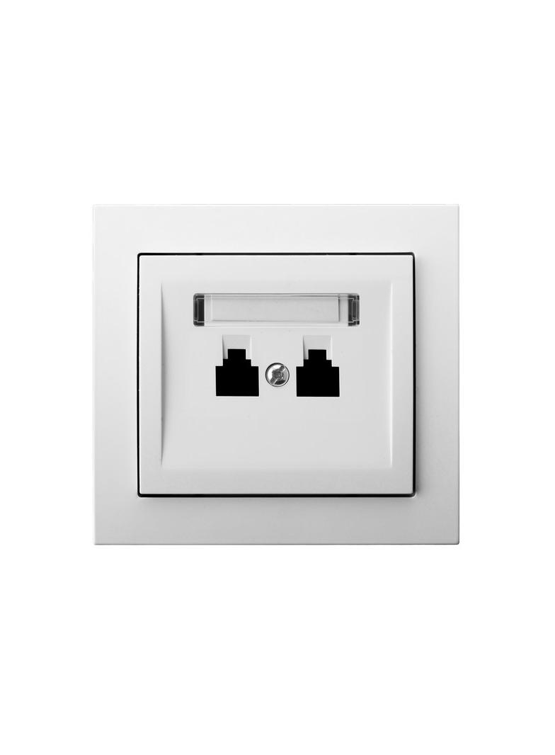 KIER Gniazdo telefoniczne podwójne równoległe - kolor biały