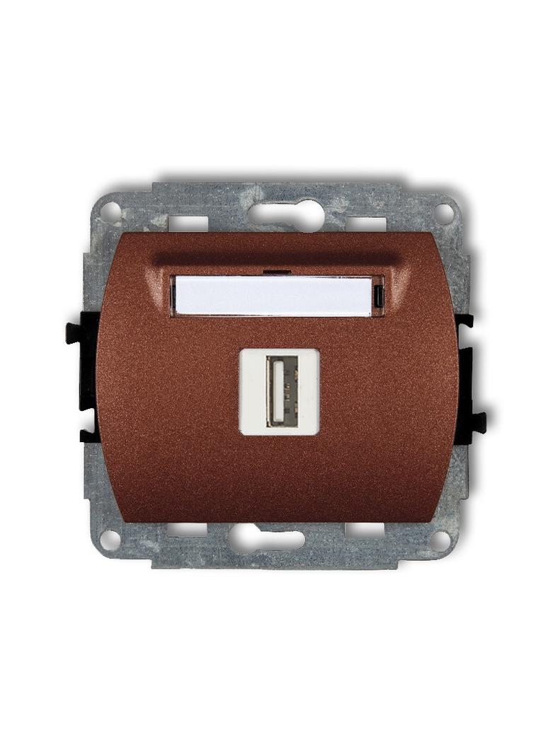 TREND Mechanizm gniazda pojedynczego USB A-A 3.0 brązowy metalik