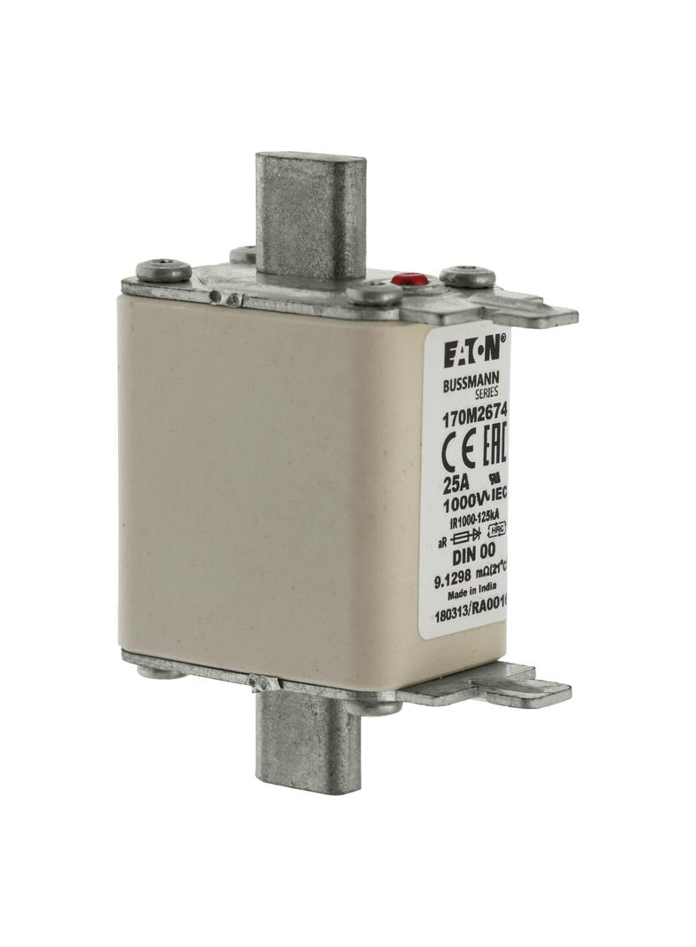 25A 1000V aR DIN 00 TYPE T FUSE Wkładka szybka 25A AC 1000V DIN 00 aR DIN IEC nieizolowane 170M2674