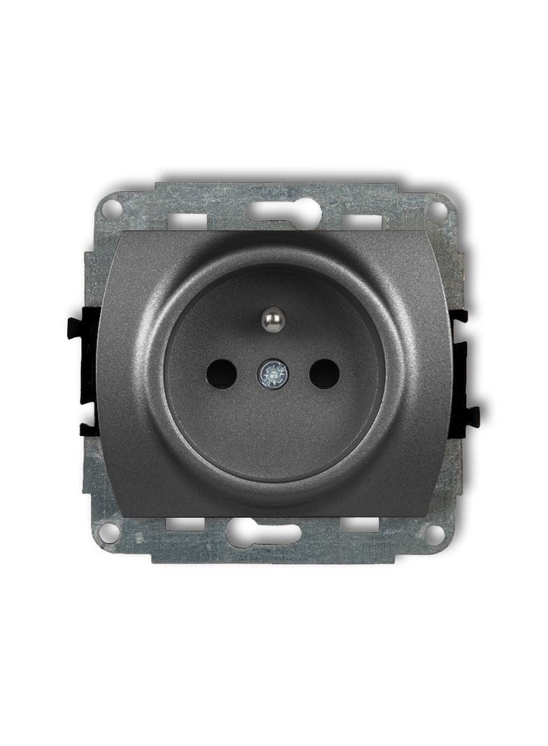 TREND Mechanizm gniazda pojedynczego z uziemieniem 2P+Z (przesłony torów prądowych) grafitowy