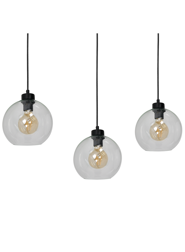 Milagro lampa wisząca Sofia Clear 3xE27 czarna MLP6579