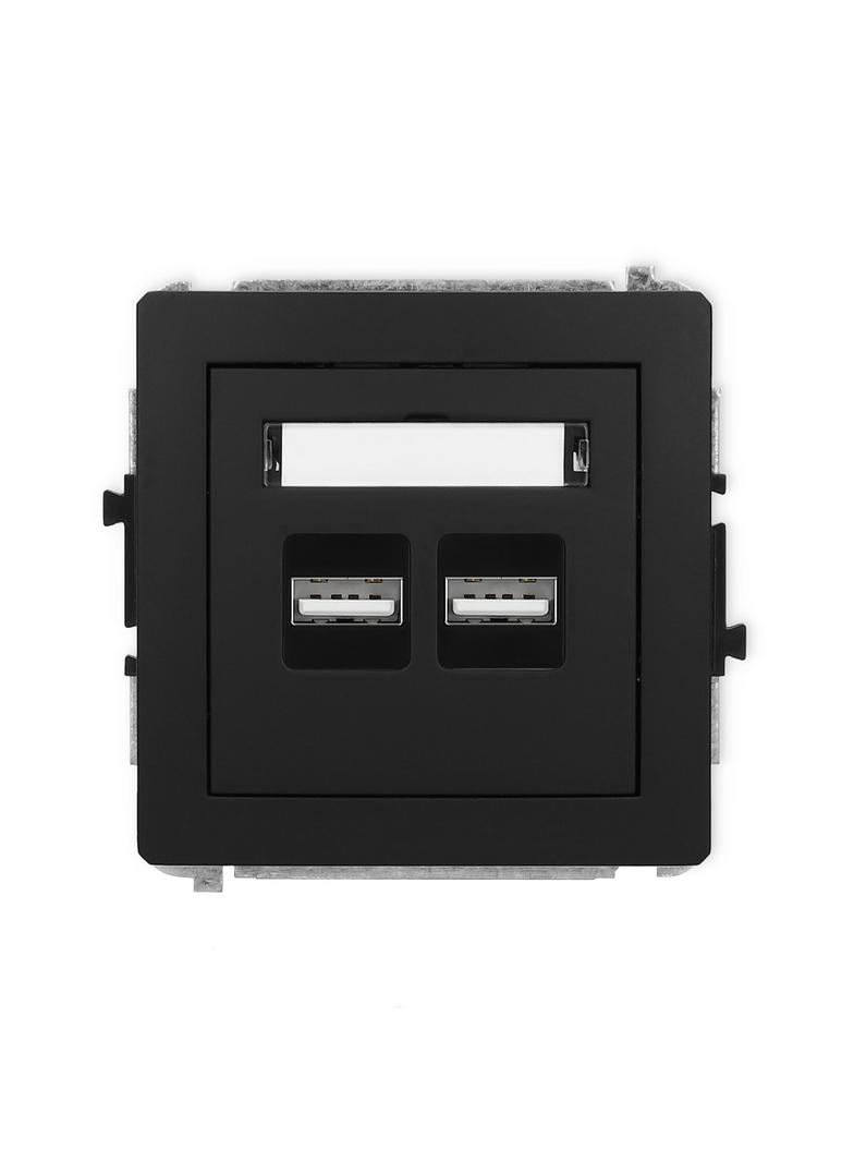 DECO Ładowarka USB podwójna 2xUSB A, 15,5W max., 5V, 3.1A czarny mat 12DCUSB-6 KARLIK