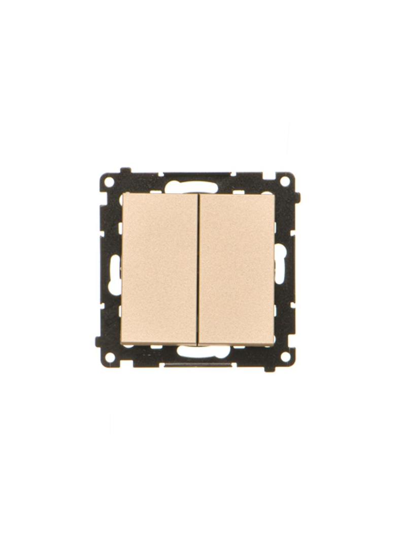 Simon 55 Przycisk zwierny podwójny zwierny bez piktogramu szybkozłączka Szampański mat