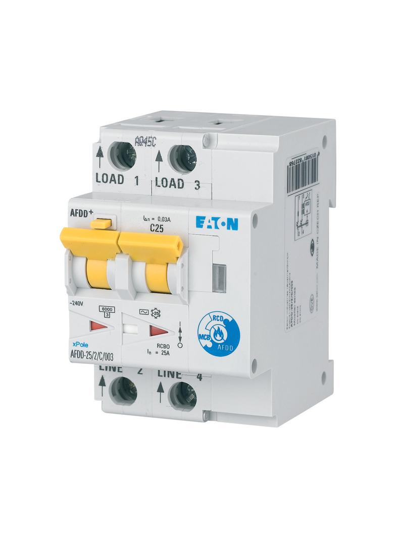 AFDD-25/2/B/003-A Przeciwpożarowy detektor iskrzenia 10kA B25A 2P 30mA typ A 187225 EATON