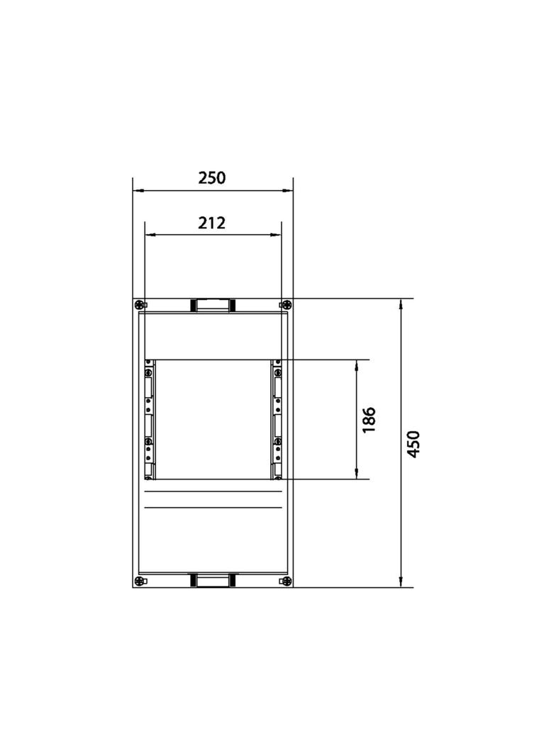 univers N Blok dla szyn zbiorczych poziomych 60mm 4/5-pol. 2xNH00 450x250mm UE31E2B HAGER