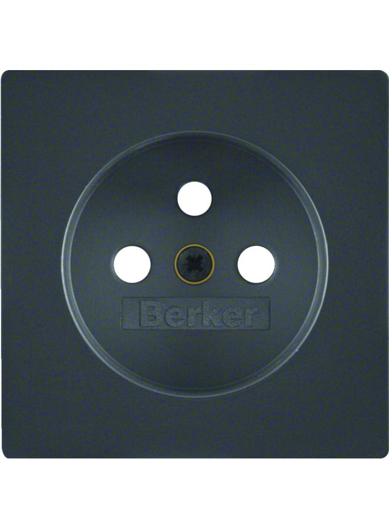 BERKER Q.x Płytka czołowa do gniazda z uziemieniem antracyt aksamit lakierowana 3965766076 HAGER