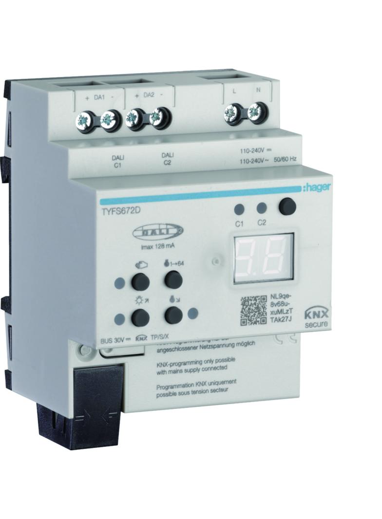 KNX Bramka KNX - DALI 2, KNX secure 2-krotna TYFS672D HAGER