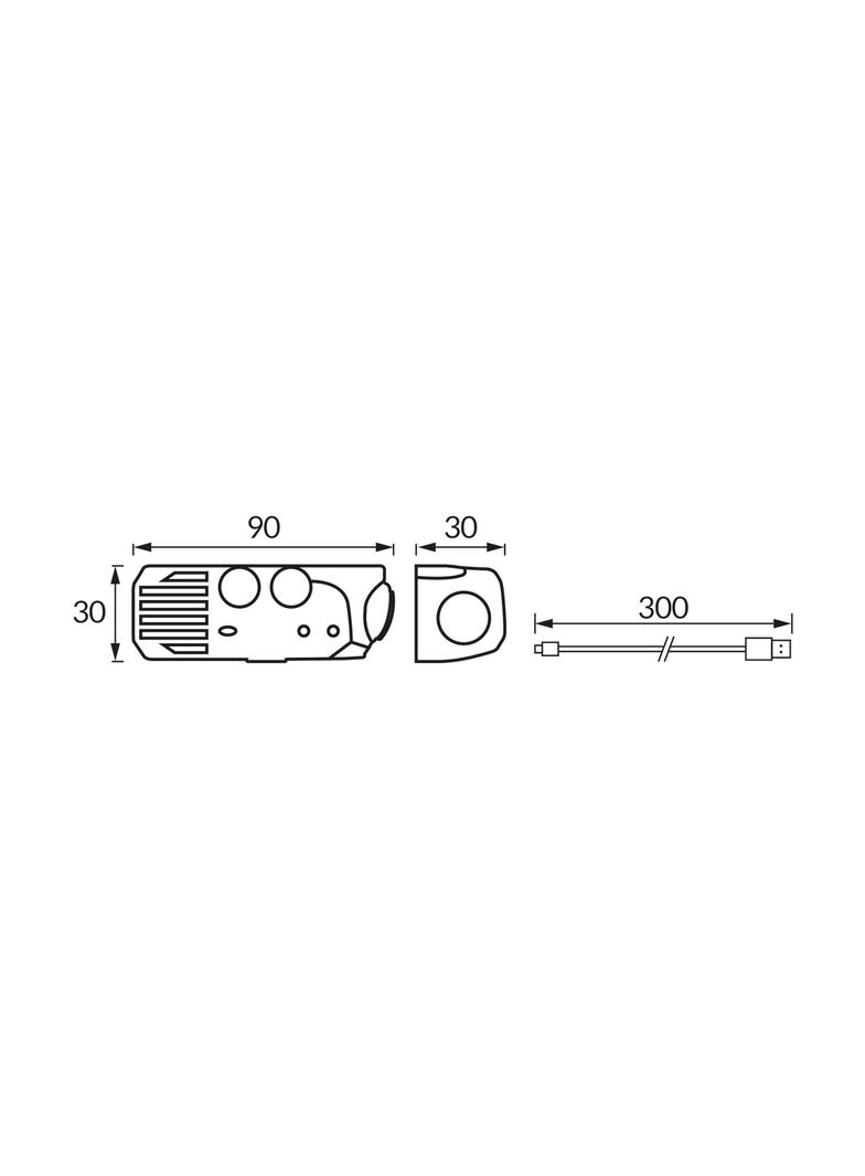 Latarka czołowa czołówka LUME LED 1W+3W 80+240 lm 6500K b. zimna USB-C 800 mAh 100%->50% IDEUS